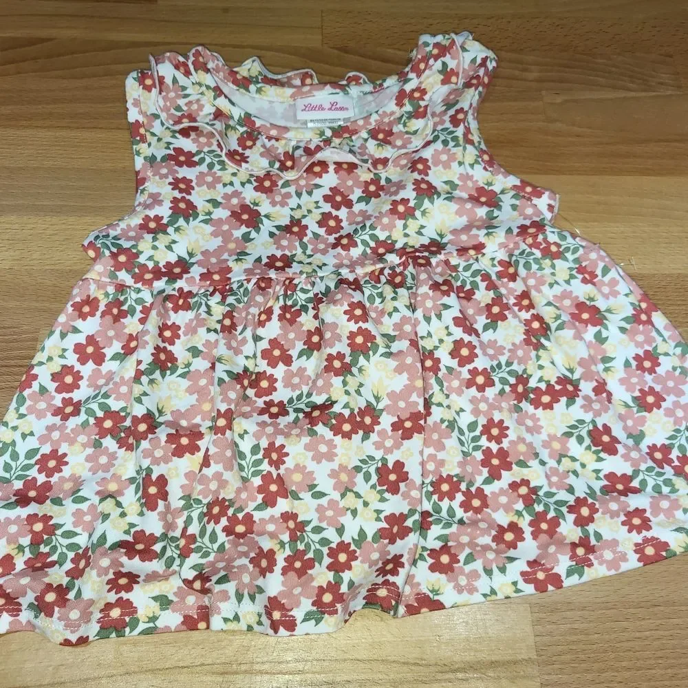 Nwt Girls Size 6 Little Lass Floral Top and Ruffle Trim Shorts Set Outfit - Picture 5 of 6